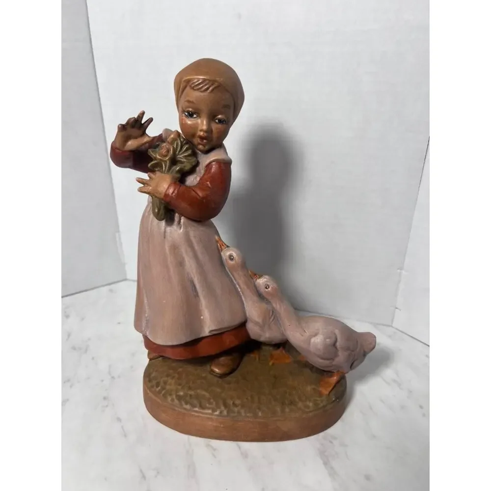 2 Holland Mold Boy and Girl with Geese Figurines 9